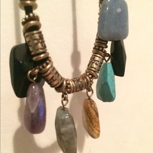 Long necklace with crystals